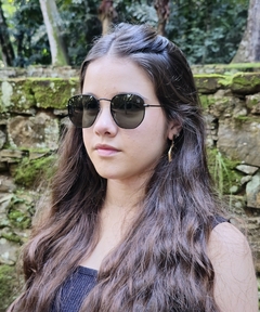 OCULOS HEXAGONAL - PRETO G15 POLARIZADO - Unique Óculos e Acessórios