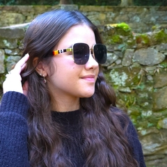 OCULOS BÉLGICA - DOURADO/LENTE FUMÊ - Unique Óculos e Acessórios