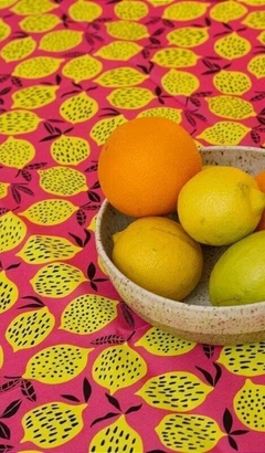 Toalha de mesa quadrada estampa limão siciliano