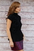 Blusa negra con diseno de flor Talla M - Leaforganic_shop