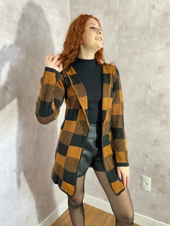 Cardigan xadrez - comprar online