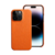 Capa Couro Premium para iPhone X ao 15 Pro Max - Laranja