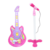 BRINQUEDO GUITARRA E MICROFONE INFANTIL MUSICAL ROSA