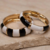 Bracelete esmaltado preto e branco banhado em ouro 18 K - comprar online