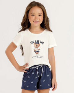 Pijama Feminino Infantil Manga Curta