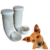 Kit Comedouro Bebedouro PVC Cachorros Gatos Compacto