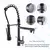 ULGKSD Bronze Kitchen Faucet 360 Rotate, Single Handle, Pull Down Spray Head, Torneira misturadora de água quente e fria para pia de cozinha - loja online