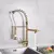 ULGKSD Bronze Kitchen Faucet 360 Rotate, Single Handle, Pull Down Spray Head, Torneira misturadora de água quente e fria para pia de cozinha