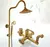 Imagem do ZGRK-Antique Brass Bath Shower System Set, torneira do banheiro, chuva com cabeça de pulverização, Europa Bronze Tap