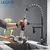 Imagem do ULGKSD Bronze Kitchen Faucet 360 Rotate, Single Handle, Pull Down Spray Head, Torneira misturadora de água quente e fria para pia de cozinha