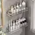 Wall-montado Silver Space Aluminum Toilet Rack, prateleira de cozinha, cesta de armazenamento, acessórios do banheiro, 30-50cm