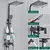 Imagem do Black Shower Faucet Set Chuva 3/4-way Torneira De Banheira Com Altura Da Prateleira Do Banheiro Ajustar Guindaste Misturador De Latão Sistemas De Água Fria Quente