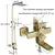 Conjunto De Torneira De Chuveiro De Banheiro Escovado, torneira De Banho De Latão, cabeça De Chuveiro De Chuva, chuveiro De Banheira Montado Na Parede, sistema De Torneira Misturadora - Construção Barata