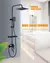 Wallmounted Bathroom Shower Set, Black Shower Head prático, adequado para banheiros, acessórios de banho Home, 1 Pc na internet