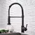 Torneira de cozinha Matte Black Pull Down, Bocal de modos duplos Misturador de água quente e fria Crane Tap, Brass Spring, Torneiras de pia de cozinha na internet