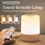 Portátil Touch Night Lamp com interruptor de controle remoto, recarregável USB, quarto, mesa, cabeceira, 3 cores