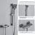 Novo Design Gun Grey Bathroom Shower System Set Piano Keys Latão LED Digital Shower Faucet Bath Hot and Cold Mixer Shower Tap Set Atualizável 3 Função Shower Set Completo - comprar online