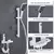 Novo Design Gun Grey Bathroom Shower System Set Piano Keys Latão LED Digital Shower Faucet Bath Hot and Cold Mixer Shower Tap Set Atualizável 3 Função Shower Set Completo - Construção Barata