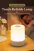 Portátil Touch Night Lamp com interruptor de controle remoto, recarregável USB, quarto, mesa, cabeceira, 3 cores