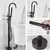 Single Handle Mixer Tap for Bathtub, 360 Rotation Spout with ABS Handshower, Black Bath Mixer, Floor Stand Bathtub - comprar online