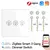 ZigBee Smart Multi-Gang Light Dimmer Switch, Controle Independente, Tuya App Control, Funciona com Alexa, Google Home, 1 Gang, 2 Gang, 3 Gang