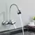 Wall Mounted Dual Hole Kitchen Faucet, 360 Rotação Tubo Flexível, Torneira Misturadora, Stream Spray Bubbler, Água Quente e Fria, Sem Chumbo, Cromo