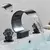 Senzesen Luxo Golden Waterfall Basin Faucet Latão Deck Montado Cristal Double Handle Banheiro Banheira Tap Hot Cold Mixer Crane