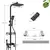 Black Shower Faucet Set Chuva 3/4-way Torneira De Banheira Com Altura Da Prateleira Do Banheiro Ajustar Guindaste Misturador De Latão Sistemas De Água Fria Quente - Construção Barata