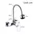 Imagem do Wall Mounted Dual Hole Kitchen Faucet, 360 Rotação Tubo Flexível, Torneira Misturadora, Stream Spray Bubbler, Água Quente e Fria, Sem Chumbo, Cromo