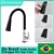 Gourmet Faucet com Jet Cone Duplo, Cozinha Faucet Flexível, Parede Preta, 1/4 Voltar