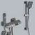 Novo Design Gun Grey Bathroom Shower System Set Piano Keys Latão LED Digital Shower Faucet Bath Hot and Cold Mixer Shower Tap Set Atualizável 3 Função Shower Set Completo