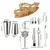 Aço inoxidável Cocktail Shaker Set, Kit Bartender, Cocktail Mixer, Vinho Martini Boston, Festa, Bar Ferramentas, 3 pcs, 6 pcs, 9 pcs, 11pcs na internet