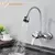 Wall Mounted Dual Hole Kitchen Faucet, 360 Rotação Tubo Flexível, Torneira Misturadora, Stream Spray Bubbler, Água Quente e Fria, Sem Chumbo, Cromo na internet