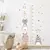 Boho Style Height Measurement Ruller, Sorriso Animais, Urso, Leão, Corações, Adesivos de parede para o quarto das crianças, Baby Nursery