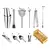 Aço inoxidável Cocktail Shaker Set, Kit Bartender, Cocktail Mixer, Vinho Martini Boston, Festa, Bar Ferramentas, 3 pcs, 6 pcs, 9 pcs, 11pcs - Construção Barata