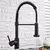 Torneira de cozinha Matte Black Pull Down, Bocal de modos duplos Misturador de água quente e fria Crane Tap, Brass Spring, Torneiras de pia de cozinha na internet