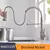 Single Lever Pull Down Spring Spout Mixer Tap, Torneiras de latão para pia de cozinha, guindaste de água quente e fria, 9009