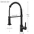 Torneira de cozinha Matte Black Pull Down, Bocal de modos duplos Misturador de água quente e fria Crane Tap, Brass Spring, Torneiras de pia de cozinha - Construção Barata