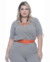 Macacão Plus Size Cinza Malha Canelada Comfy - comprar online