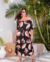 Imagem do Vestido Plus Size Midi Estampa Tropical