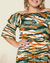 Vestido Plus Size Longo Ciganinha Ombro A Ombro Estampa Zebra Colorida - loja online