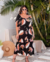 Vestido Plus Size Midi Estampa Tropical na internet