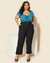 Blusa Plus Size Em Air Flow Com Detalhe De Laço No Busto - Lenner