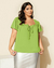 Blusa Plus Size Em Air Flow Com Detalhe De Laço No Busto - comprar online