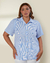 Camisa Plus Size Listrada Em Branco E Azul - comprar online