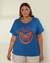 Blusa T-shirt Plus Size Em Viscolycra Com Estampa Ilustrativa