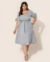 Saia Plus Size Midi Evasê Em Alfaiataria