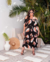 Vestido Plus Size Midi Estampa Tropical - loja online