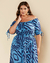 Vestido Plus Size Midi Estampado Decote Ombro A Ombro - Lenner