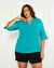 Blusa Plus Size Em Viscose Com Detalhes De Relevo